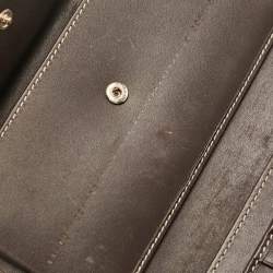 Gucci Brown/Beige GG Canvas and Leather Web Flap Continental Wallet