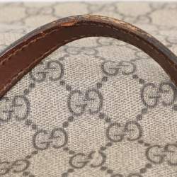 Pre Owned Gucci Beige/Brown GG Supreme Canvas and Leather Soft Tote