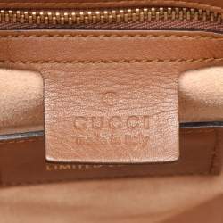 Pre Owned Gucci Beige/Brown GG Supreme Canvas and Leather Soft Tote