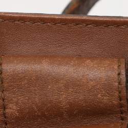 Pre Owned Gucci Beige/Brown GG Supreme Canvas and Leather Soft Tote