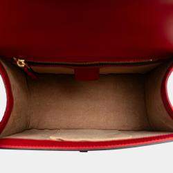 Gucci Red Small Leather Sylvie Satchel