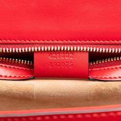 Gucci Red Small Leather Sylvie Satchel