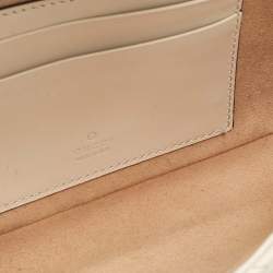Pre Owned Gucci Off White Matelassé Leather GG Marmont Super Mini Shoulder Bag
