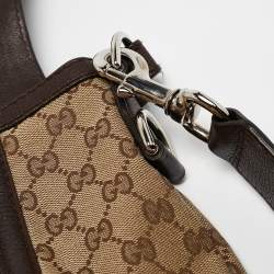 Pre Owned Gucci Beige/Ebony GG Canvas and Leather Techno Horsebit Flap Bag