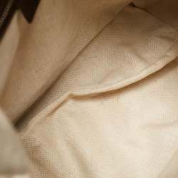 Pre Owned Gucci Beige/Ebony GG Canvas and Leather Techno Horsebit Flap Bag