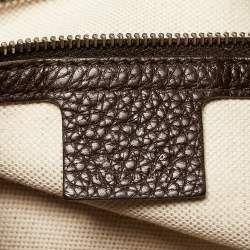 Pre Owned Gucci Beige/Ebony GG Canvas and Leather Techno Horsebit Flap Bag