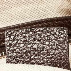 Pre Owned Gucci Beige/Ebony GG Canvas and Leather Techno Horsebit Flap Bag