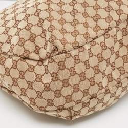 Pre Owned Gucci Beige/Brown GG Canvas and Leather New Ladies Web Hobo