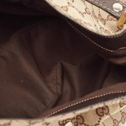 Pre Owned Gucci Beige/Brown GG Canvas and Leather New Ladies Web Hobo