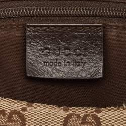 Pre Owned Gucci Beige/Brown GG Canvas and Leather New Ladies Web Hobo