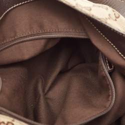 Pre Owned Gucci Beige/Brown GG Canvas and Leather New Ladies Web Hobo
