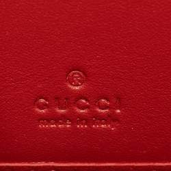 Gucci Beige/Red GG Supreme Canvas Mystic Cat Zip Around Wallet