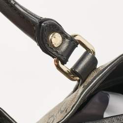 مملوكة مسبقًا Gucci Black/Grey GG Crystal Canvas and Leather Medium Joy Tote