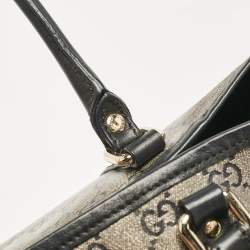 مملوكة مسبقًا Gucci Black/Grey GG Crystal Canvas and Leather Medium Joy Tote