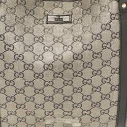 مملوكة مسبقًا Gucci Black/Grey GG Crystal Canvas and Leather Medium Joy Tote