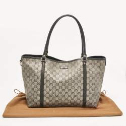 مملوكة مسبقًا Gucci Black/Grey GG Crystal Canvas and Leather Medium Joy Tote