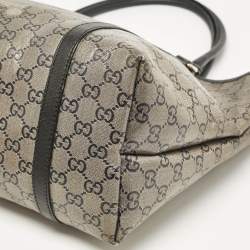 مملوكة مسبقًا Gucci Black/Grey GG Crystal Canvas and Leather Medium Joy Tote
