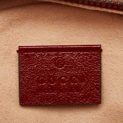 Pre Owned Gucci Red Matelassé Leather GG Marmont Round Crossbody Bag