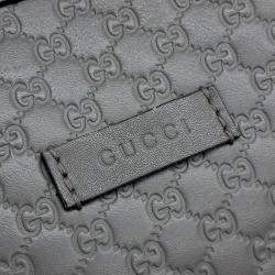 Pre Owned حقيبة يد غوتشي ميكرو سيما لاين جلد رمادي