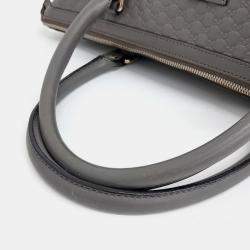 Pre Owned حقيبة يد غوتشي ميكرو سيما لاين جلد رمادي