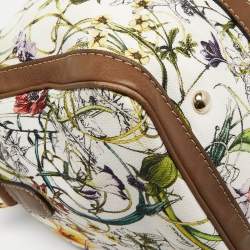 Pre Owned Gucci Beige/Multicolor Canvas and Leather Medium Floral Joy Boston Bag
