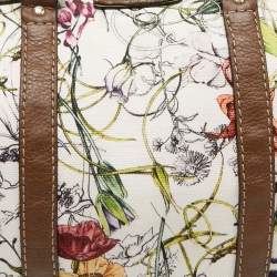 Pre Owned Gucci Beige/Multicolor Canvas and Leather Medium Floral Joy Boston Bag