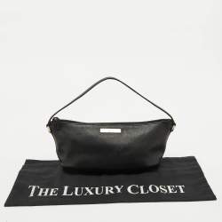 Pre Owned Gucci Black Leather Vintage Mini Boat Shoulder Bag