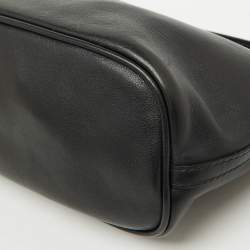 Pre Owned Gucci Black Leather Vintage Mini Boat Shoulder Bag