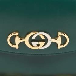 Gucci Green Leather Zumi Top Handle Bag