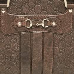 Pre Owned Gucci Dark Brown Guccissima Leather Catherine Dome Satchel