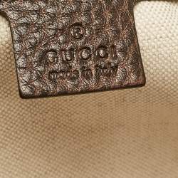 Pre Owned Gucci Dark Brown Guccissima Leather Catherine Dome Satchel