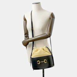 Gucci Black 1955 Horsebit Bucket Shoulder Bag