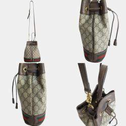Pre Owned Gucci Brown Gg Supreme Leather Shoulder Bag