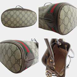 Pre Owned Gucci Brown Gg Supreme Leather Shoulder Bag
