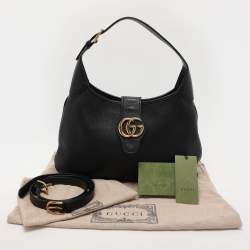 Gucci Black Leather Aphrodite Hobo