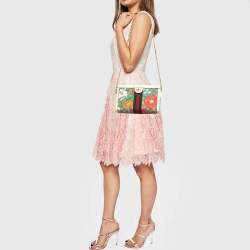 Pre Owned Gucci Multicolor Flora GG Supreme Canvas Small Ophidia Shoulder Bag
