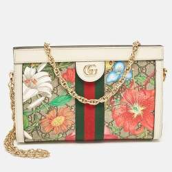 Pre Owned Gucci Multicolor Flora GG Supreme Canvas Small Ophidia Shoulder Bag