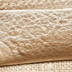 Pre Owned Gucci Light Gold Leather Horsebit Pochette Bag