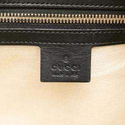 Gucci Black Leather Gg Embossed Shoulder Bag