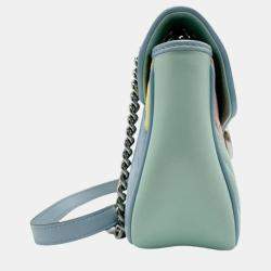 Gucci Leather Multicolor Silver Gg Marmont Shoulder Bag