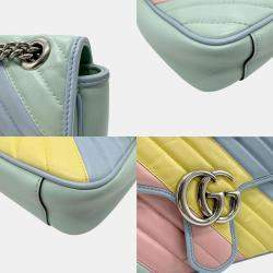 Gucci Leather Multicolor Silver Gg Marmont Shoulder Bag