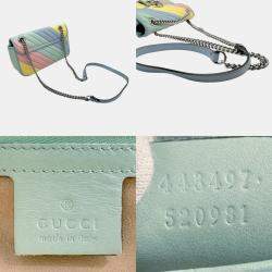 Gucci Leather Multicolor Silver Gg Marmont Shoulder Bag