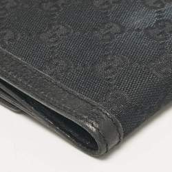 Gucci Black GG Canvas and Leather Charlotte French Wallet