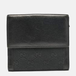 Gucci Black GG Canvas and Leather Charlotte French Wallet