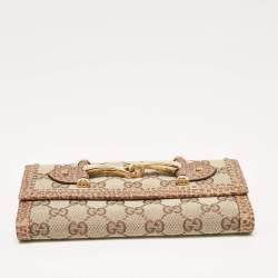 Gucci Beige GG Canvas and Leather Pelham Continental Wallet