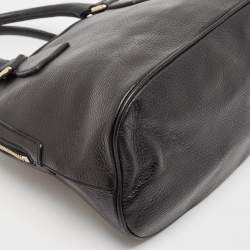 Gucci Black Leather Interlocking GG Charm Satchel