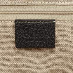 Gucci Black Leather Interlocking GG Charm Satchel