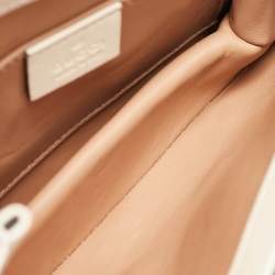 Pre Owned Gucci Off White Leather Mini Pearl Queen Margaret Broadway Shoulder Bag