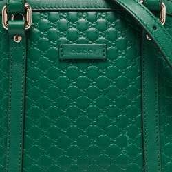 Pre Owned Gucci Green Microguccissima Leather Small Nice Dome Bag