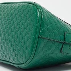 Pre Owned Gucci Green Microguccissima Leather Small Nice Dome Bag